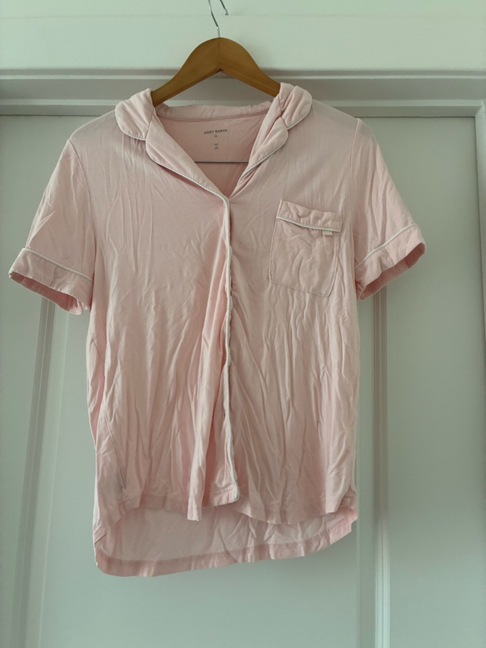 Cozy Earth Women's Bamboo Stretch-Knit Short Sleeve Pajama Set in Blossom - Picture 6 of 10